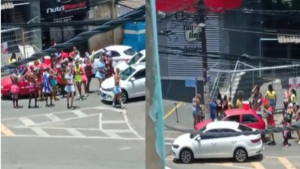 PM interrompe bloco de Carnaval nas ruas de Matatu de Brotas, em Salvador